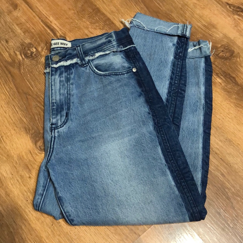 Free People Zee Gee Why Two Tone Mom Jeans